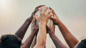 Rugby ball in hands