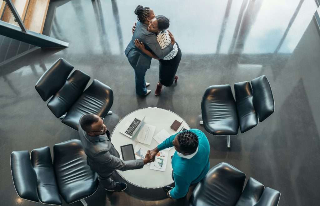 Arial photograph of a client meeting at the African Mining Indaba